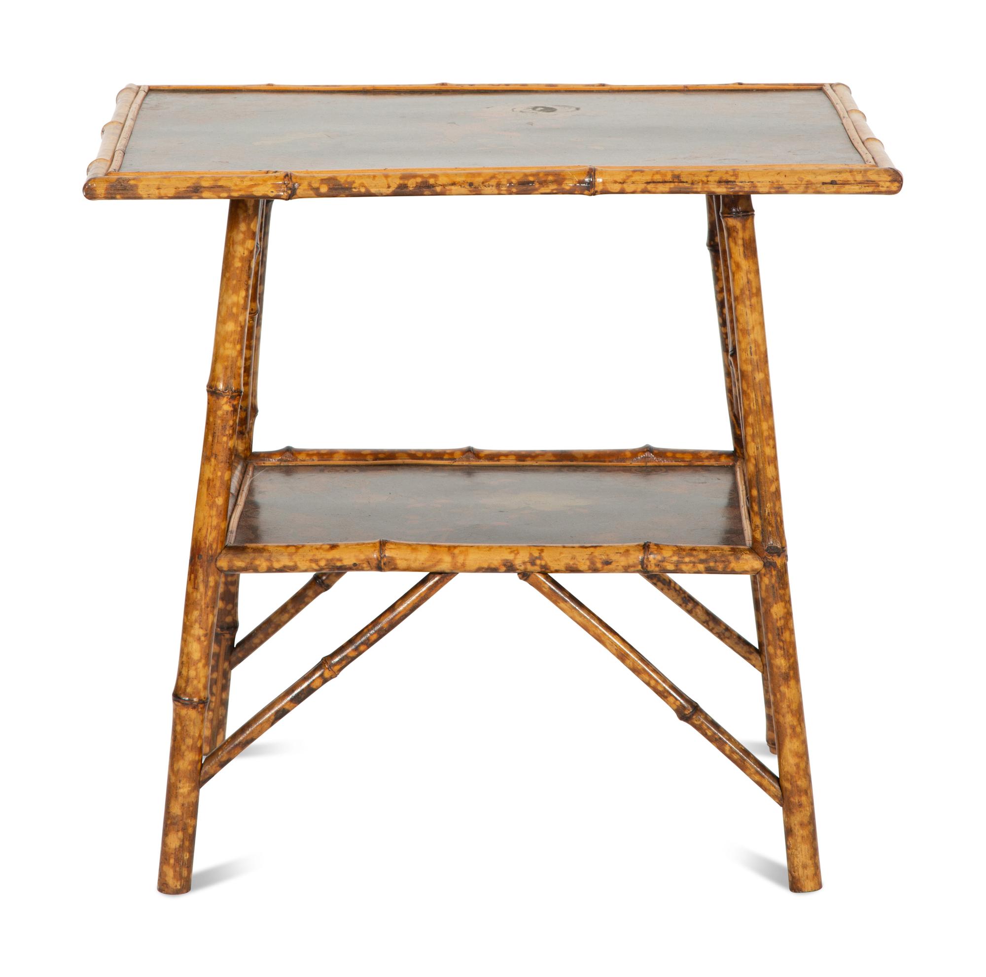 An Edwardian Chinoiserie Decorated Bamboo Side Table