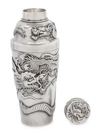 A Japanese Silver 'Dragon' Cocktail Shaker
