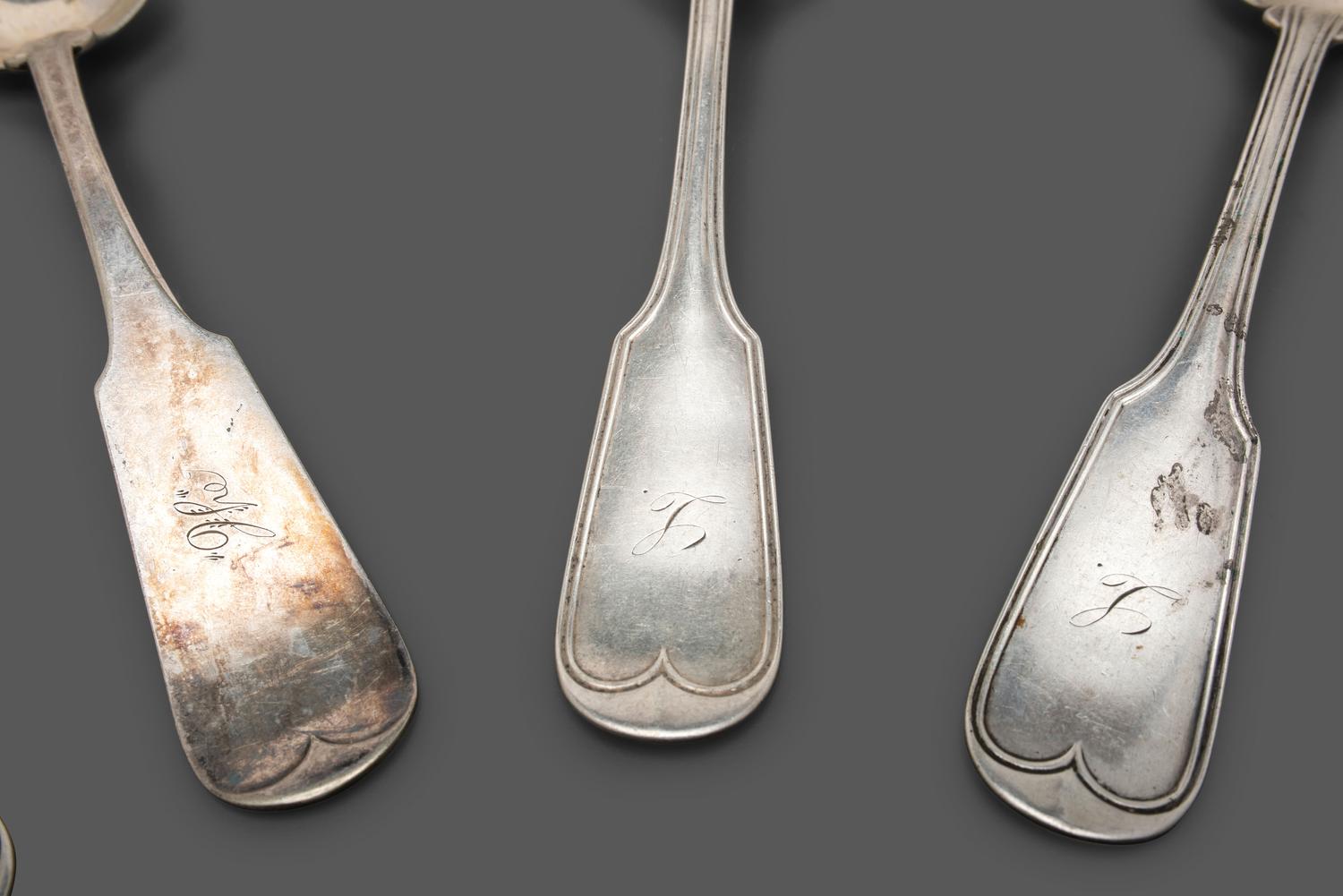 A Collection of Coin Silver Flatware