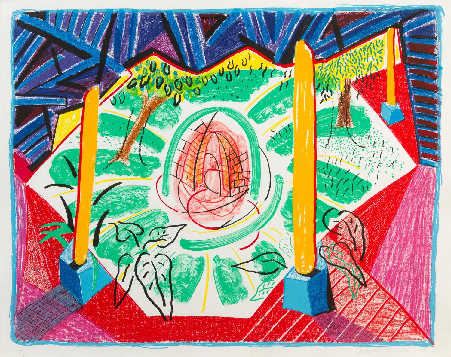 David Hockney, (British, b. 1937), Views of Hotel Well II, 1985