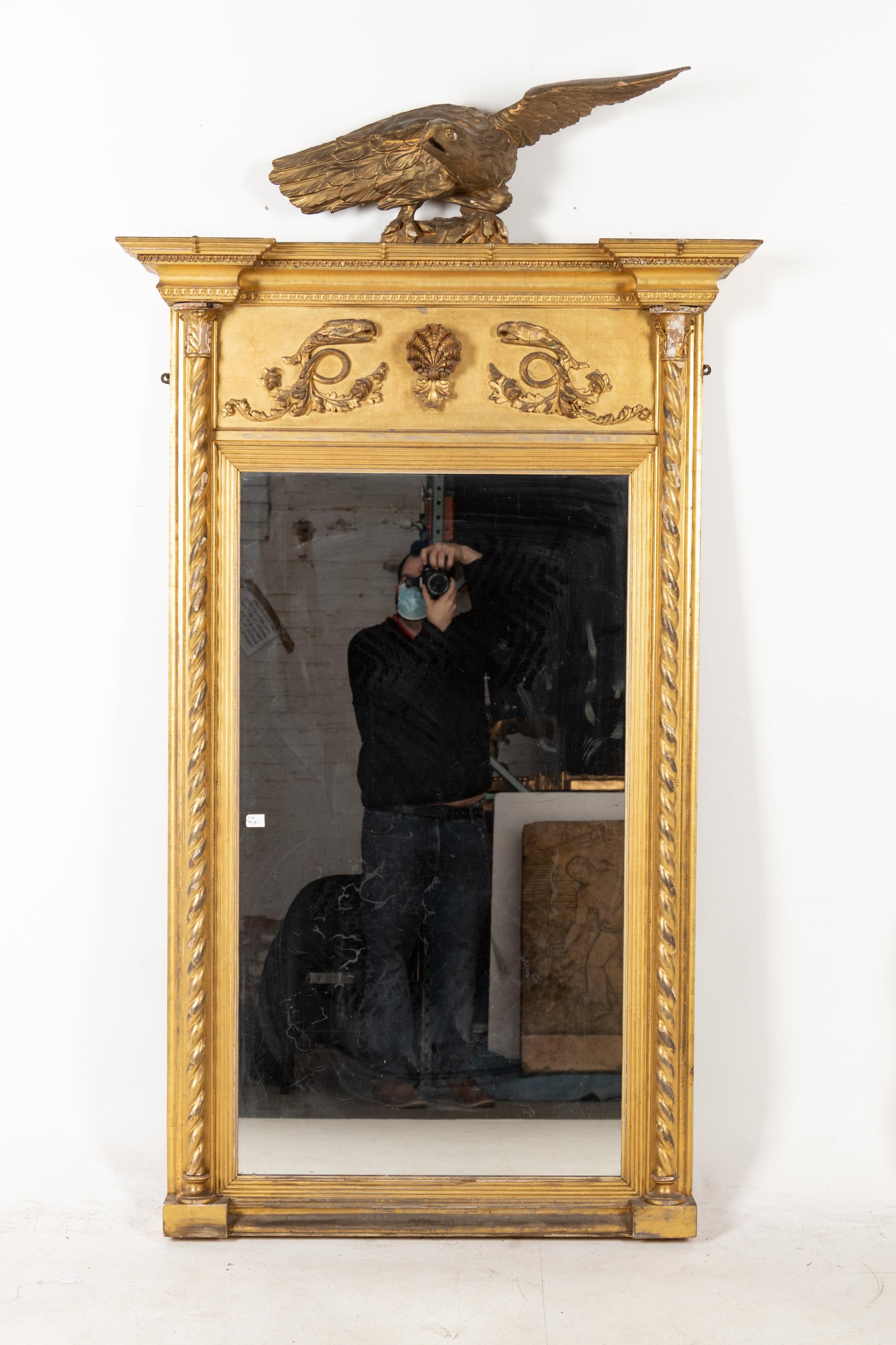 A Regency Giltwood Tabernacle Mirror