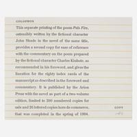 [Private Press] [Arion Press, The] Nabokov, Vladimir Pale Fire