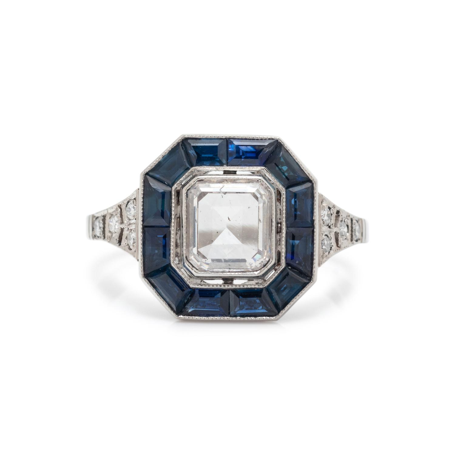 DIAMOND AND SAPPHIRE RING
