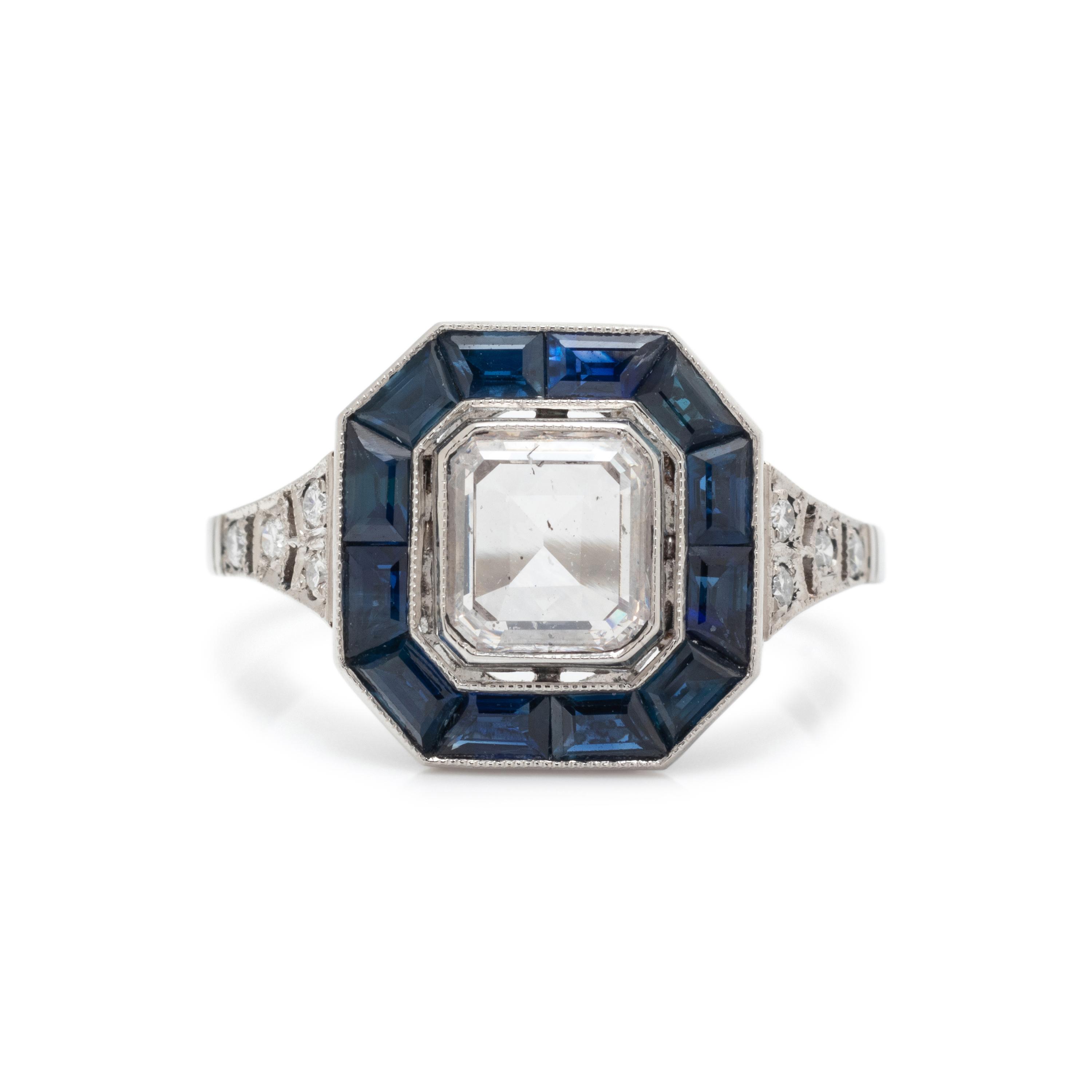DIAMOND AND SAPPHIRE RING