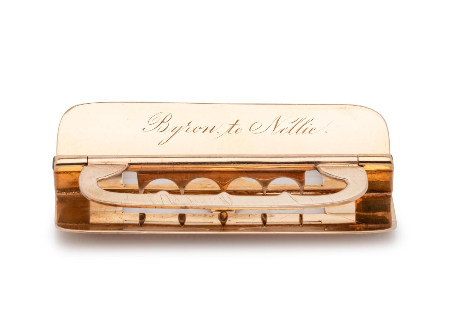VICTORIAN, YELLOW GOLD AND ENAMEL BUCKLE