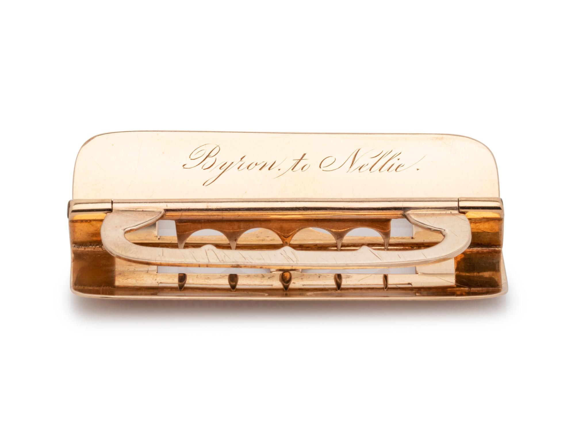VICTORIAN, YELLOW GOLD AND ENAMEL BUCKLE