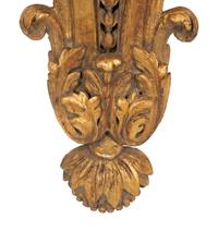 A Pair of Continental Parcel Gilt and Green-Painted Large Wall Brackets