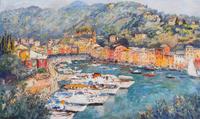 Michele Cascella, (American/Italian, 1892-1989), Views of Portofino, 1989