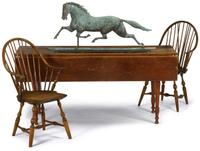 Brace-back continuous Windsor armchair branded, "e.b. tracy" (1744-1803), lisbon, ct