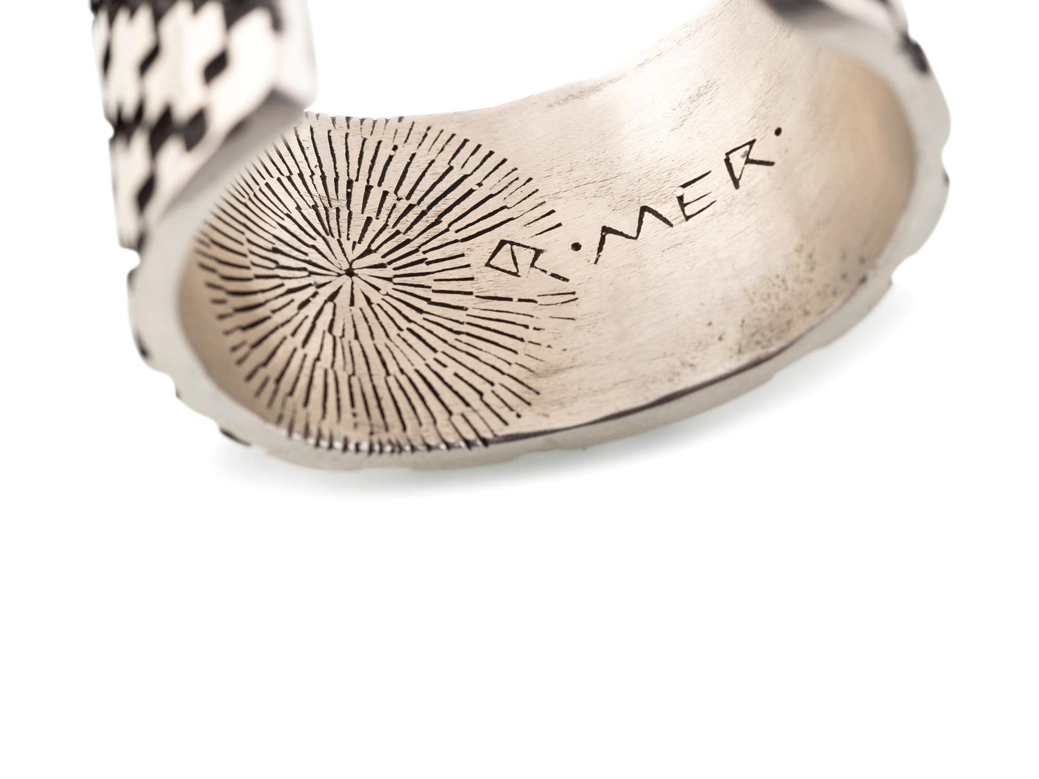 Heavy Cast Silver Cuff Bracelet, with Cross Design