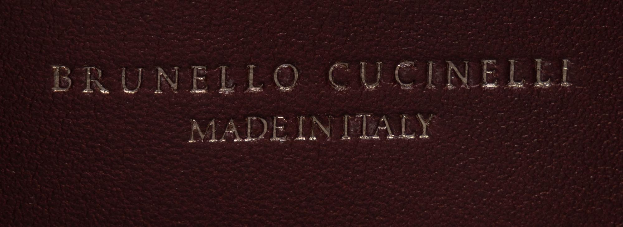 Brunello Cucinelli, Mellow Mini Drawstring Bag in Burgundy Leather