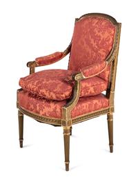 A Pair of Louis XVI Style Giltwood Fauteuils
