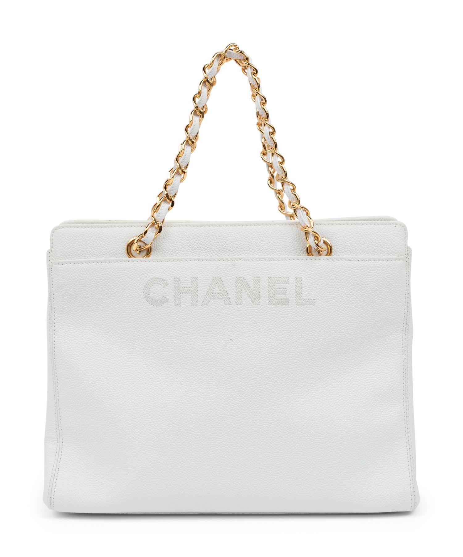 Chanel White Caviar Leather Bag, 1997-99
