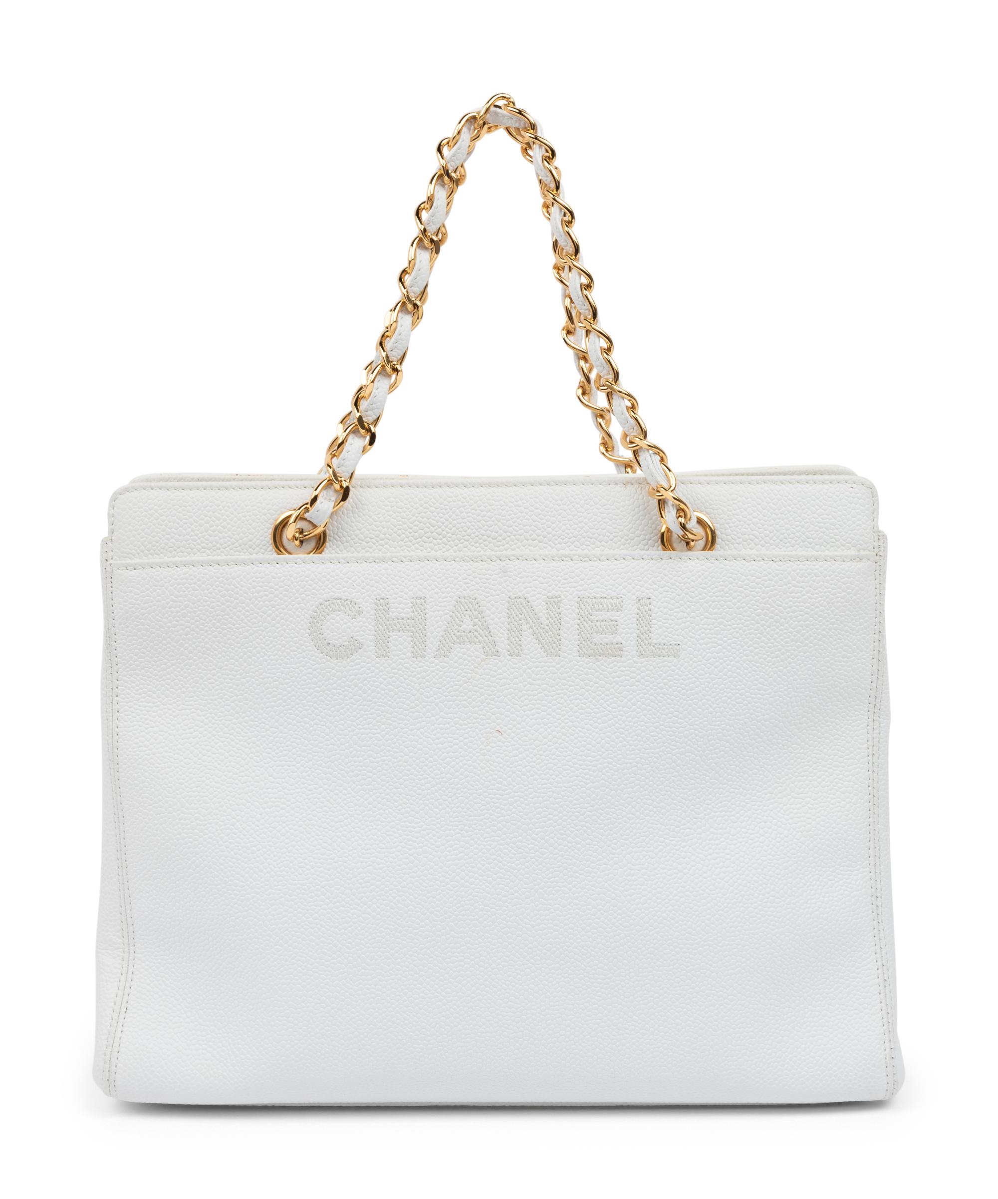 Chanel White Caviar Leather Bag, 1997-99