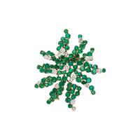 EMERALD, DIAMOND, AND YELLOW GOLD BROOCH