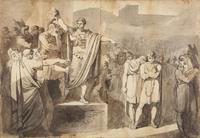 Lucius Junius condemning to death his sons Titus and Tiberius & A Compositional study , 1807 (a double-sided drawing)