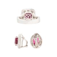 COLLECTION OF DIAMOND, PINK SAPPHIRE AND TOURMALINE JEWELRY