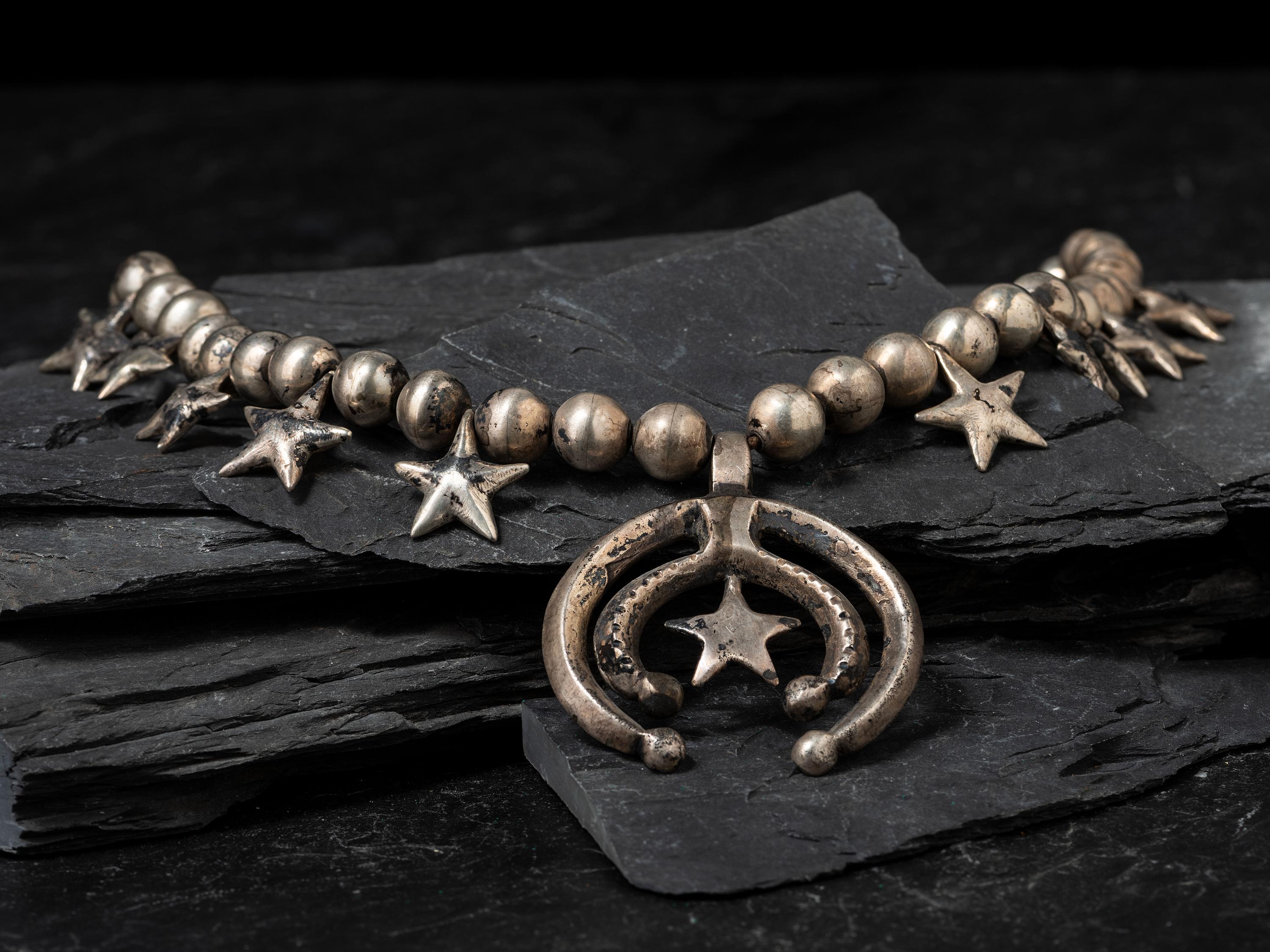 Navajo Star Squash Blossom Necklace