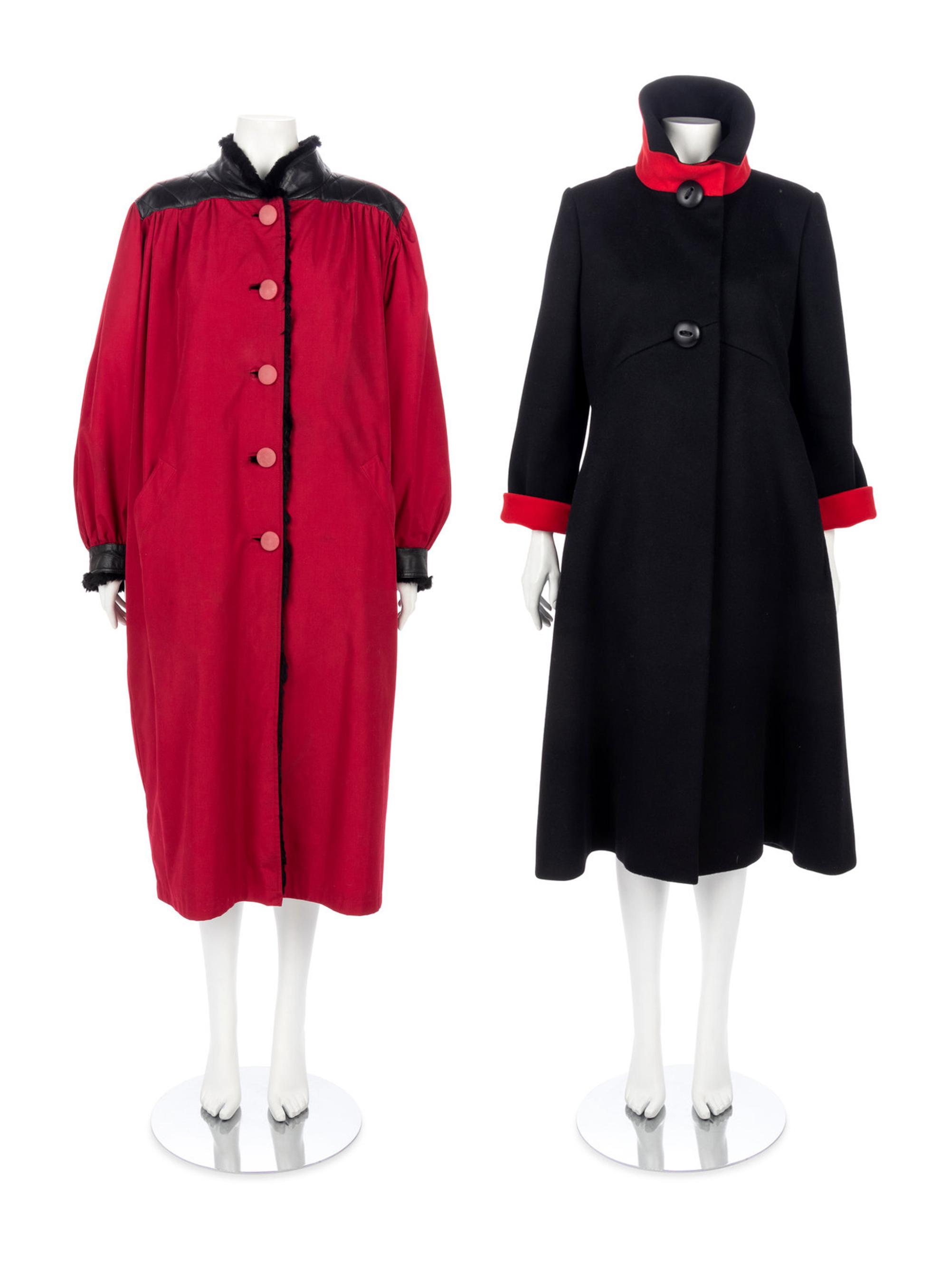 Two Designer Coats; One Yves Saint Laurent, One Pauline Trigère,