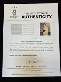 A Group of Mickey Mantle and Ted Williams Signed Autograph Photos (Beckett Authentication Services Letters)
