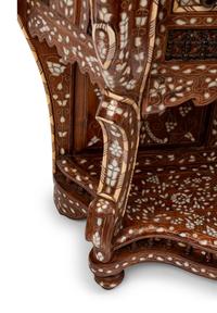 A Syrian Pewter and Mother-of-Pearl-Inlaid Console