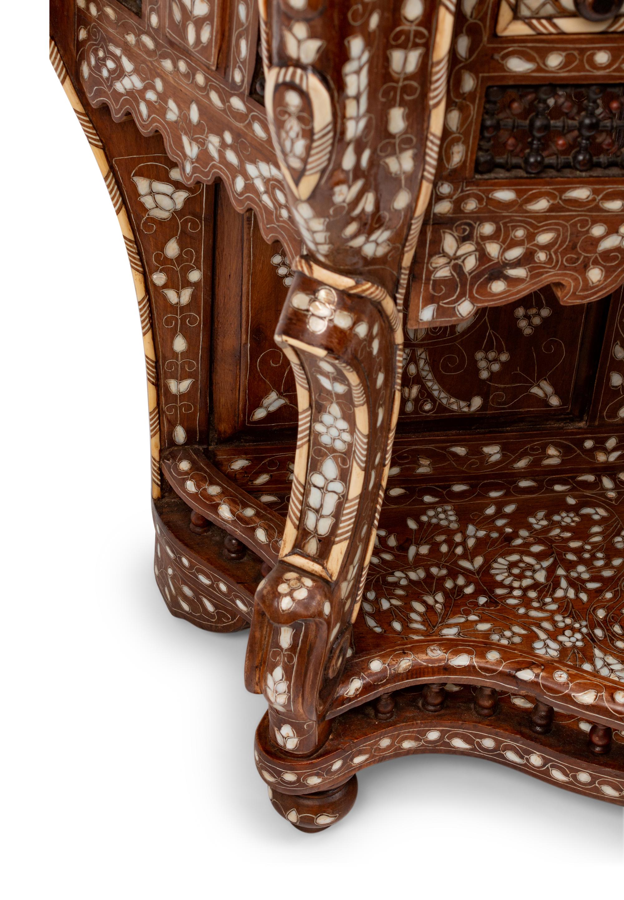 A Syrian Pewter and Mother-of-Pearl-Inlaid Console