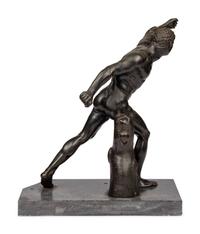 A Patinated Bronze Model of The Borghese Gladiator