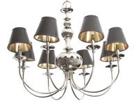 A Contemporary Polished Steel Eight-Light Chandelier Height 26 x diameter 36 inches. — 20TH CENTURY