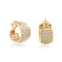 CARTIER, YELLOW GOLD AND STEEL HOOP EARRINGS
