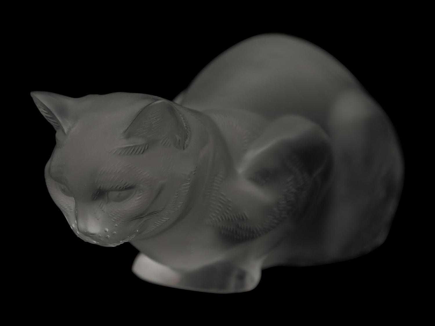 A Pair of Lalique Cat Figures