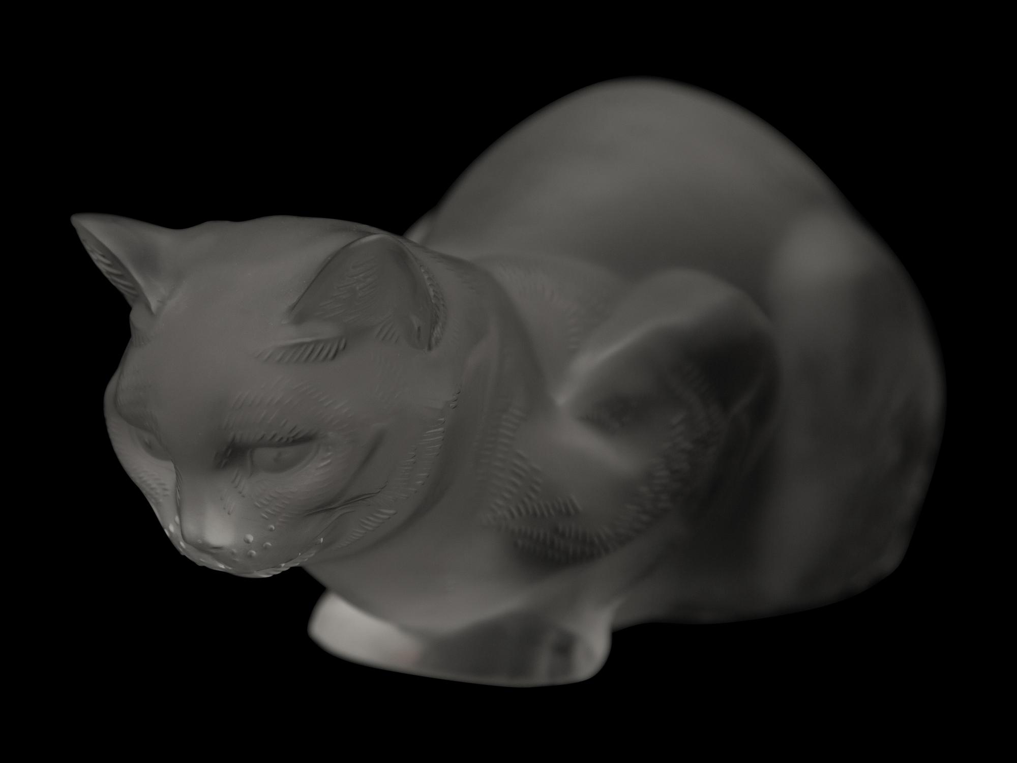 A Pair of Lalique Cat Figures