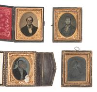 [EARLY PHOTOGRAPHY]. 32 ambrotypes and tintypes of men of varying ages.