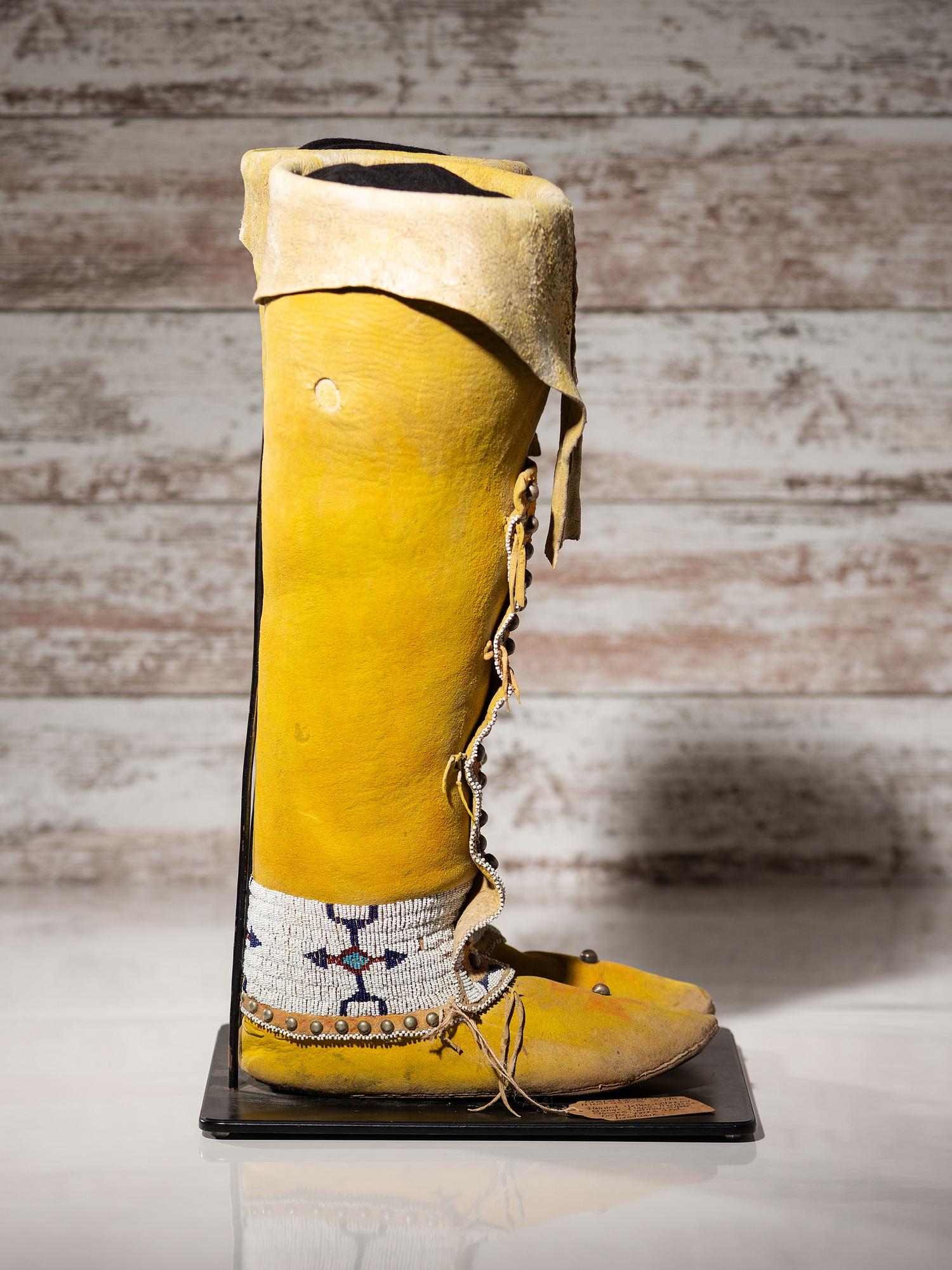 Arapaho Beaded Hide Boot Moccasins