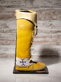 Arapaho Beaded Hide Boot Moccasins