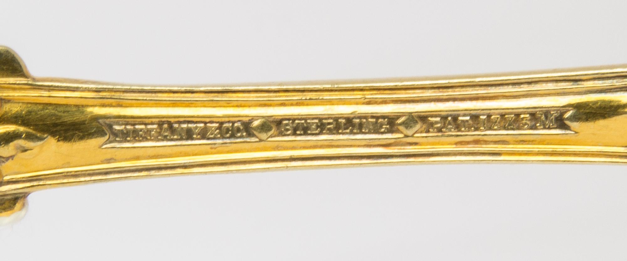 An American Gilt-Silver Table Spoon, Tiffany & Co., New York, NY, the underside with engraving commemorating a 50th anniversary.