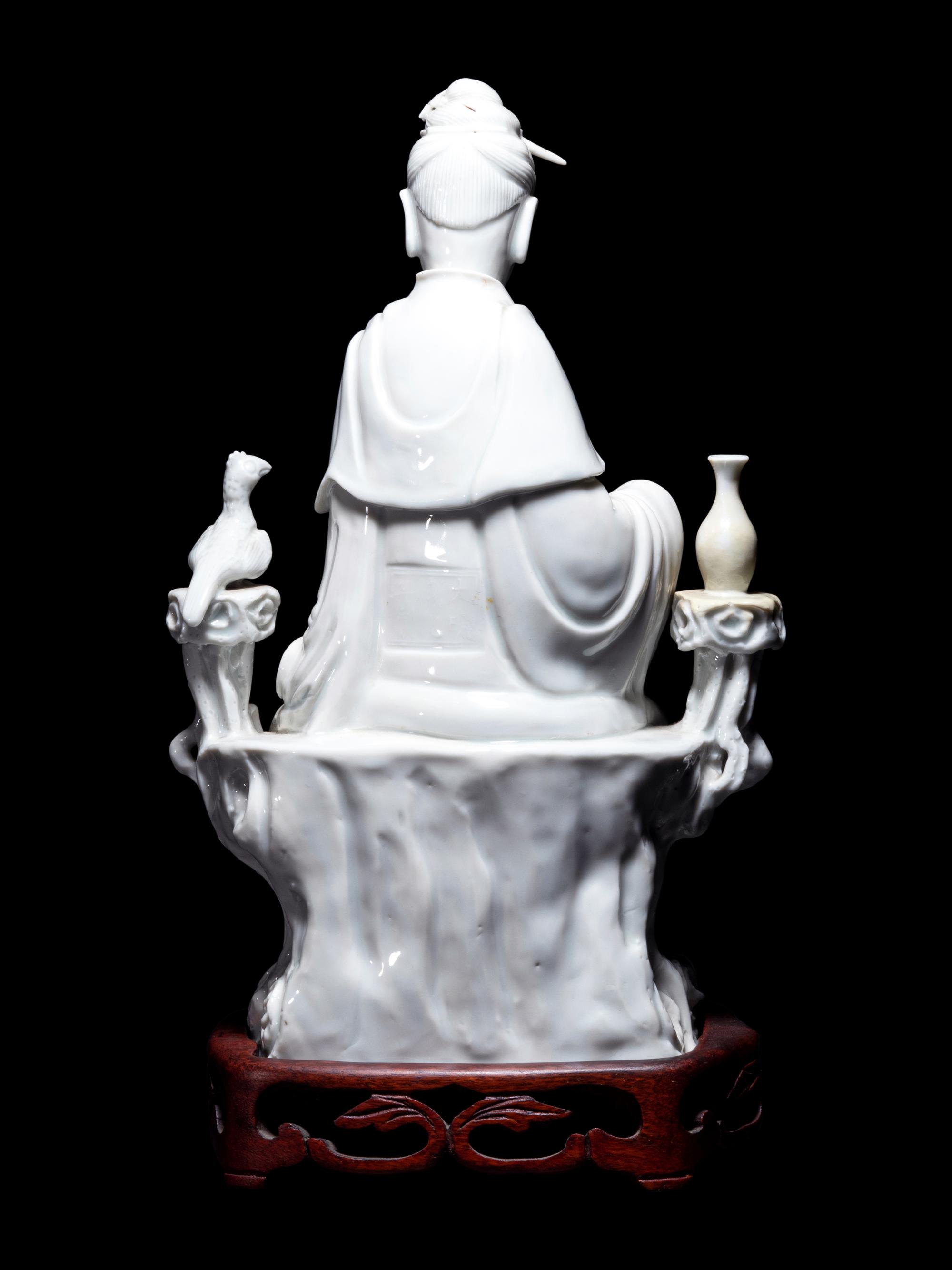 A Blanc-de-Chine Porcelain Figure of Guanyin