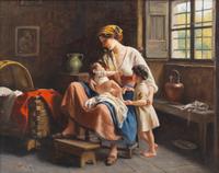 Giuseppe Magni (Italian, 1869-1956) — Maternal Cares
