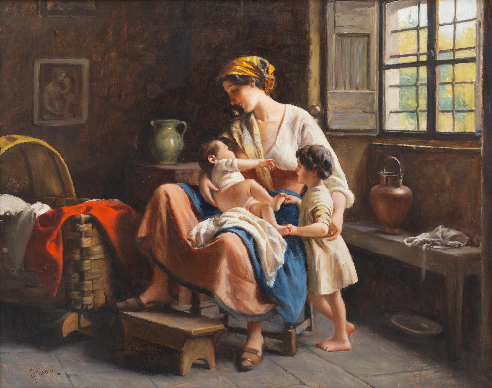 Giuseppe Magni (Italian, 1869-1956) — Maternal Cares