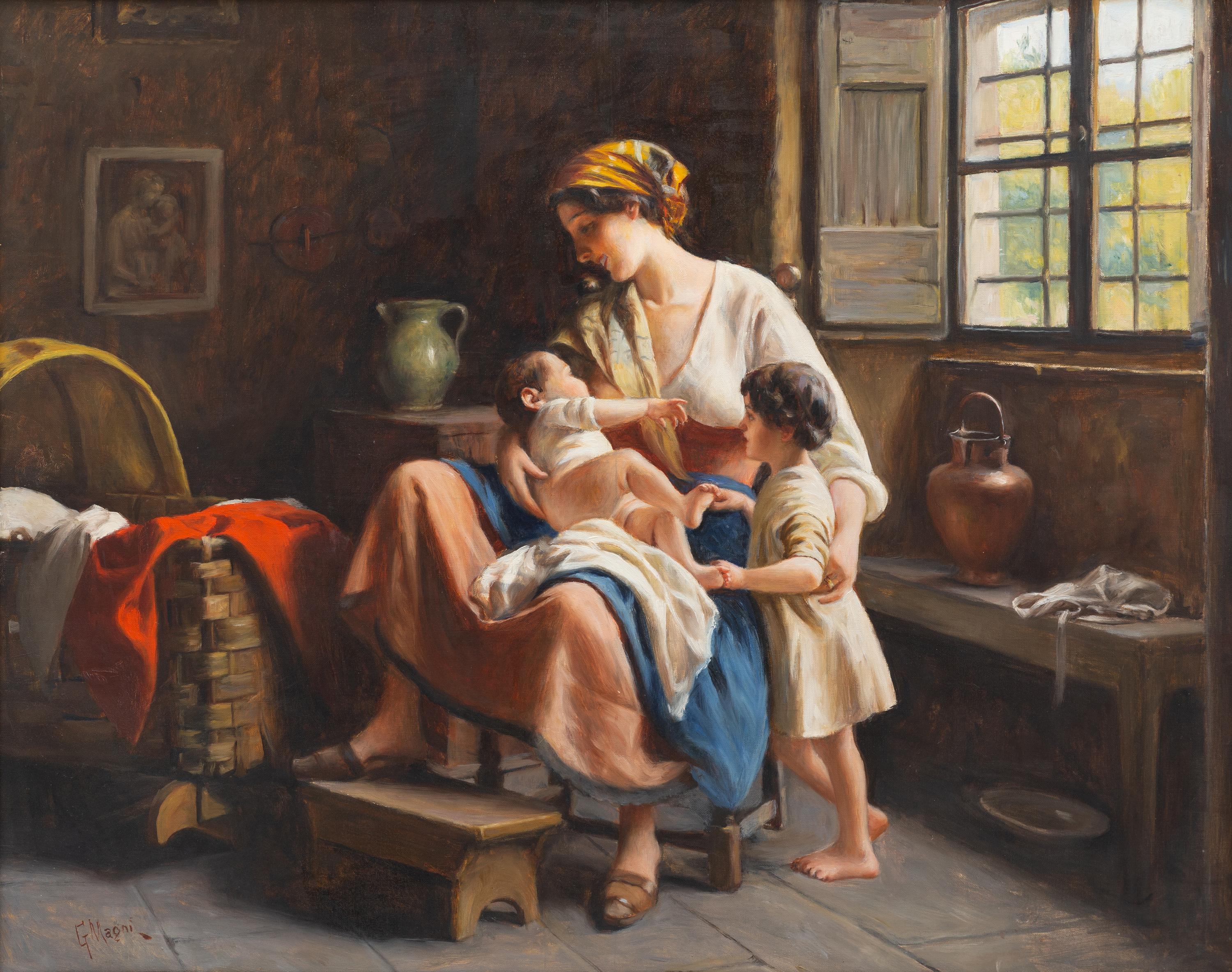 Giuseppe Magni (Italian, 1869-1956) — Maternal Cares