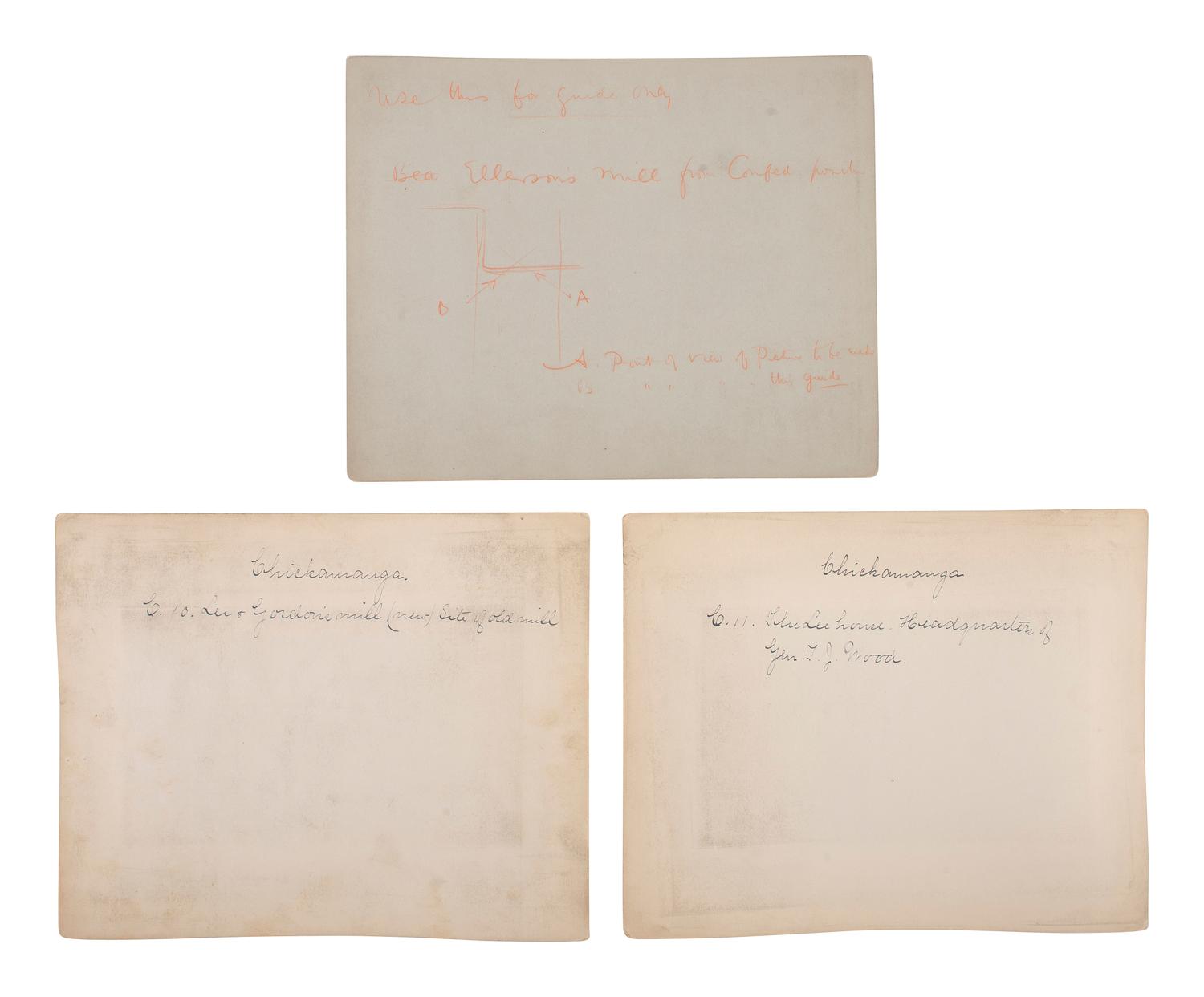 [CIVIL WAR]. 19 albumen photographs of various Civil War battlefields, particularly Chickamauga. Ca 1880s.