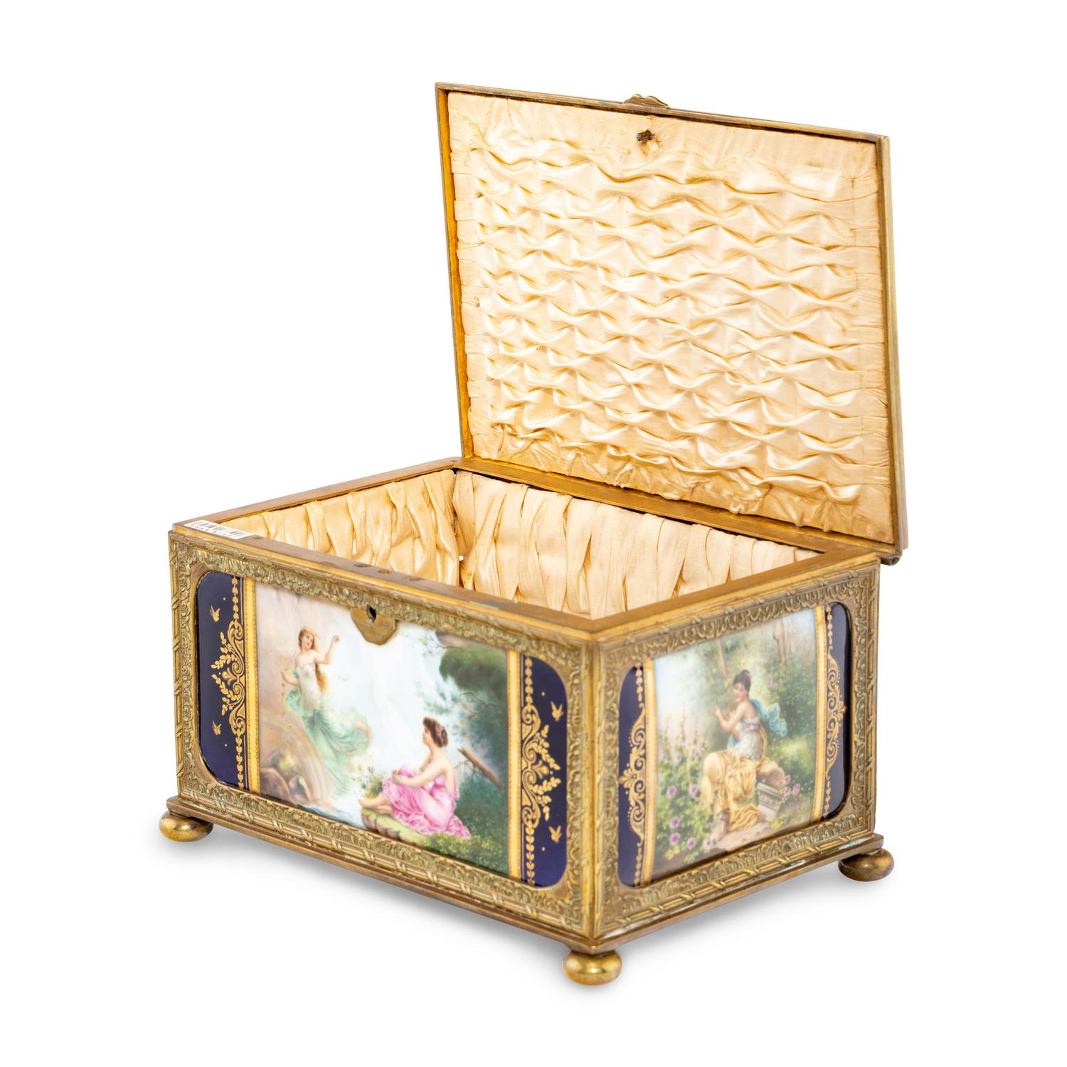 A Sevres Style Porcelain Table Casket