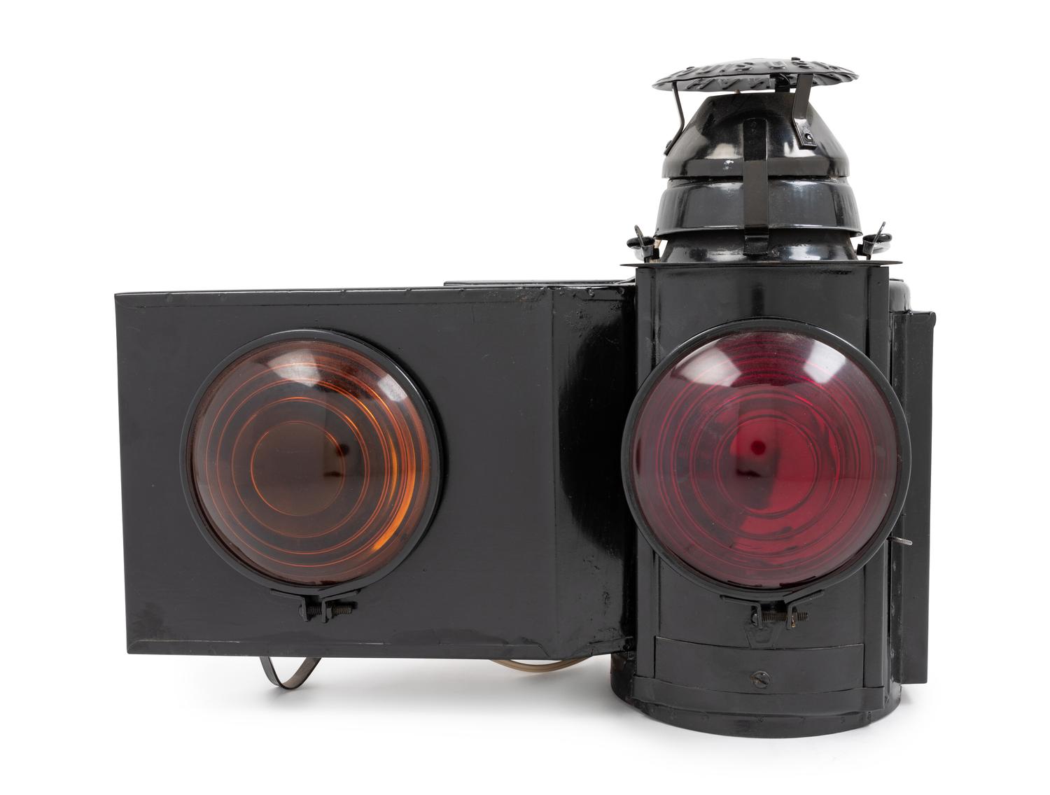 A Pennsylvania Railroad Painted Metal Block Limit Signal Lantern