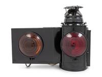 A Pennsylvania Railroad Painted Metal Block Limit Signal Lantern