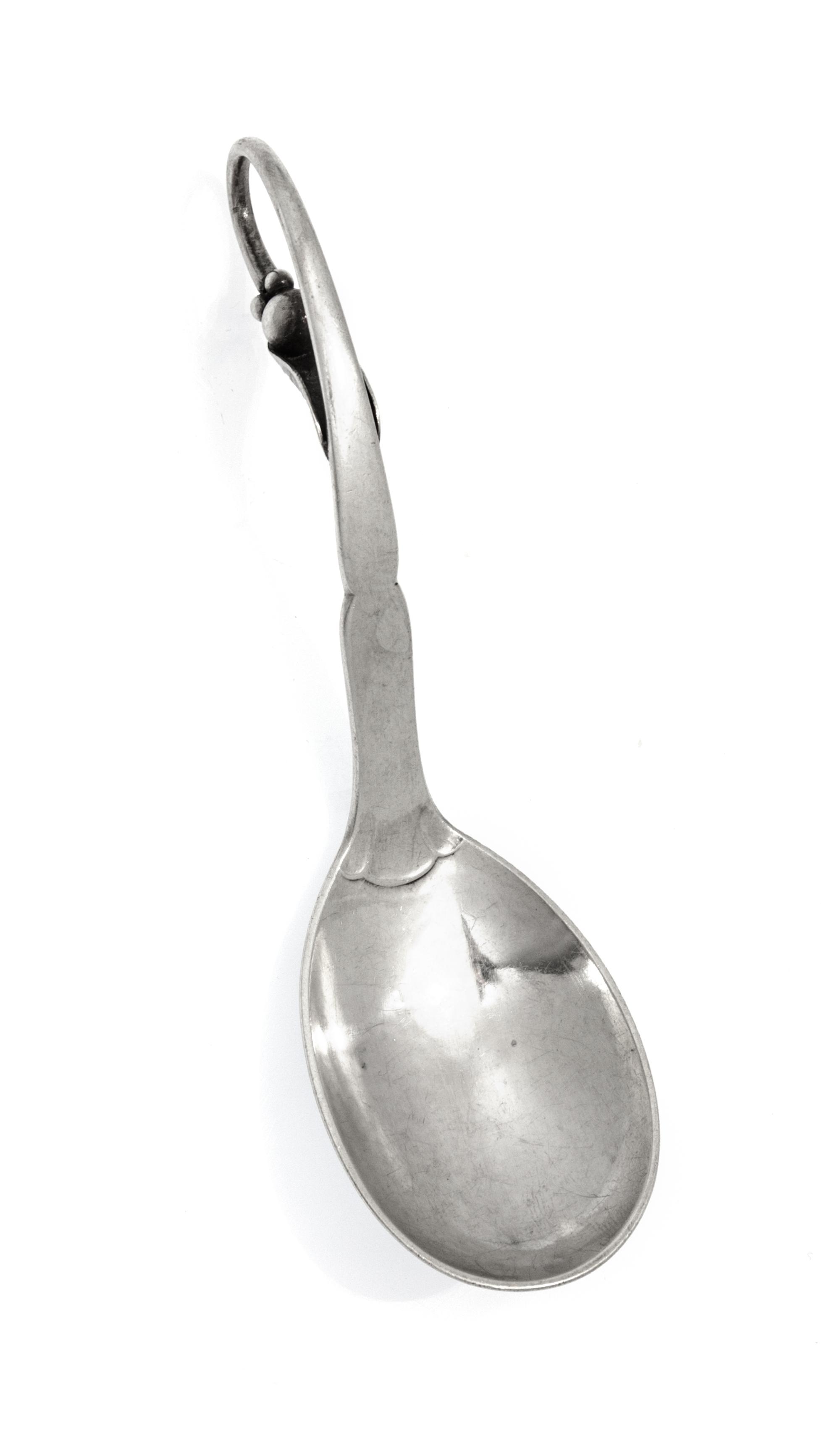 A Danish Silver Sugar Spoon, Georg Jensen, Copenhagen, Blossom pattern