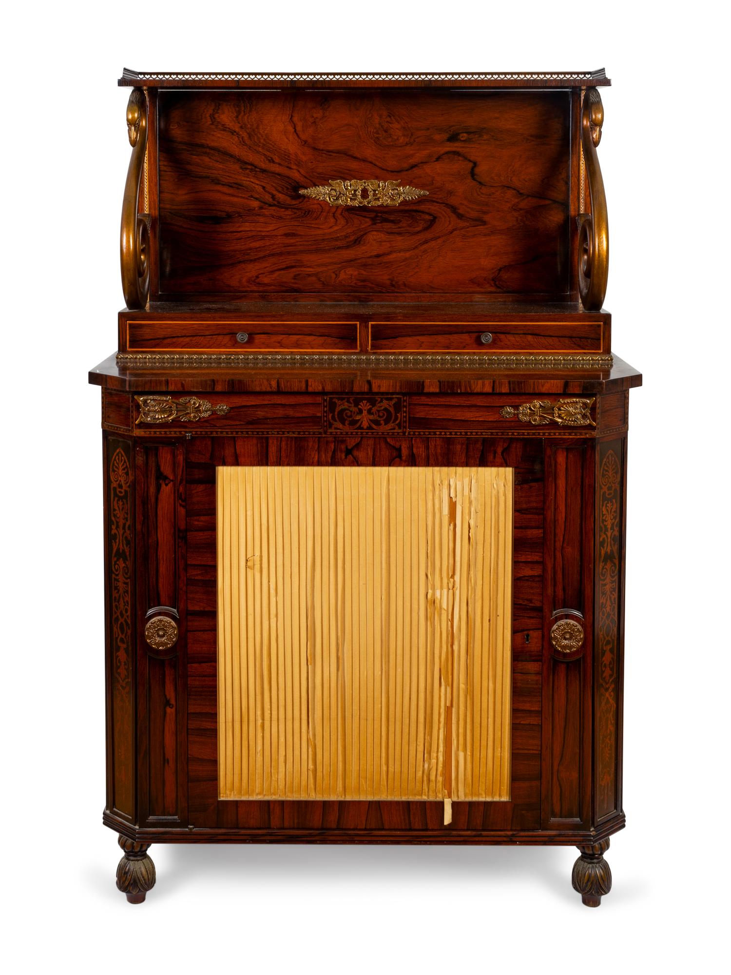 A Pair of Regency Style Rosewood Chiffonieres — J. ZONON, NEW YORK, 20TH CENTURY