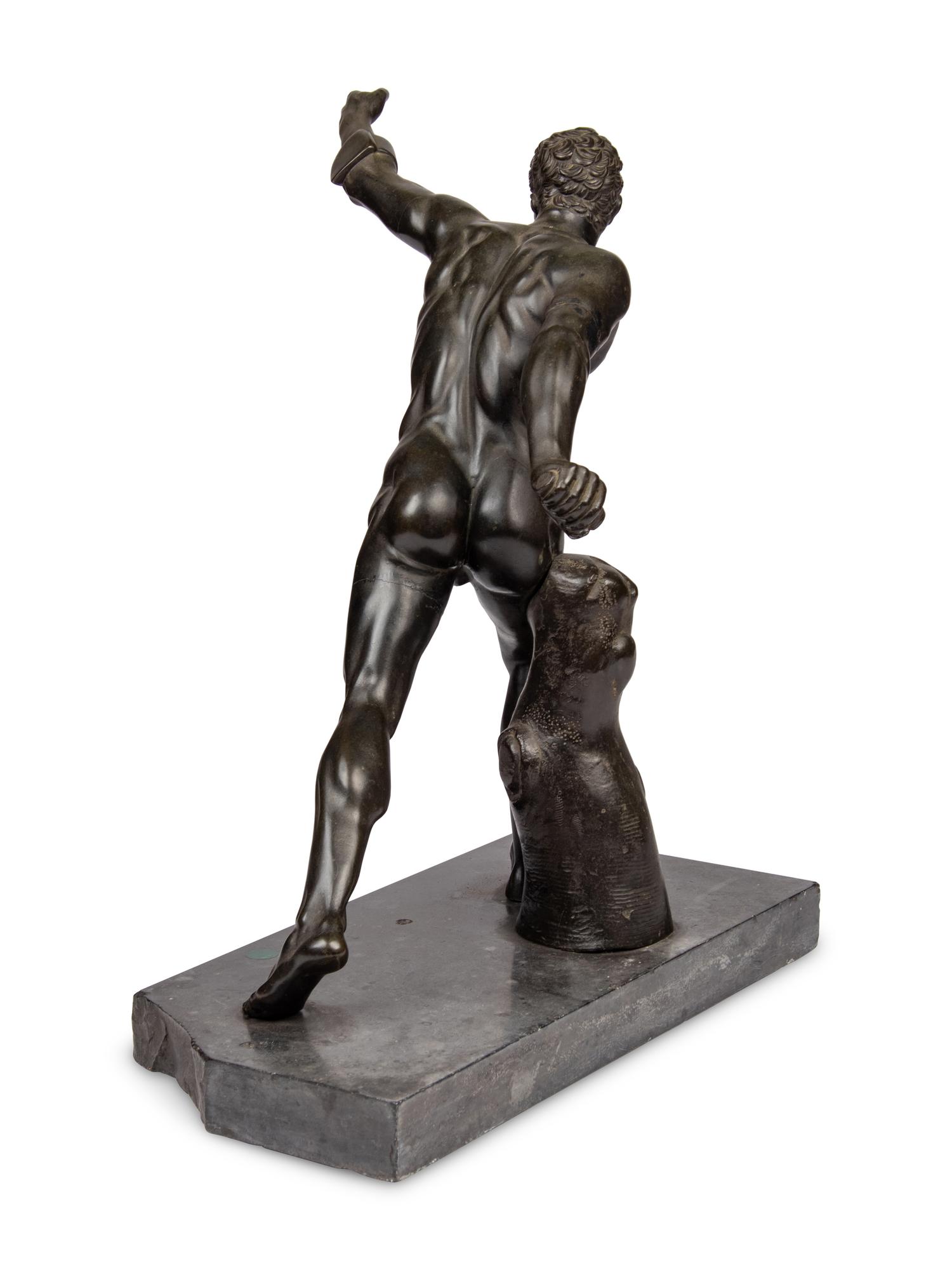 A Patinated Bronze Model of The Borghese Gladiator