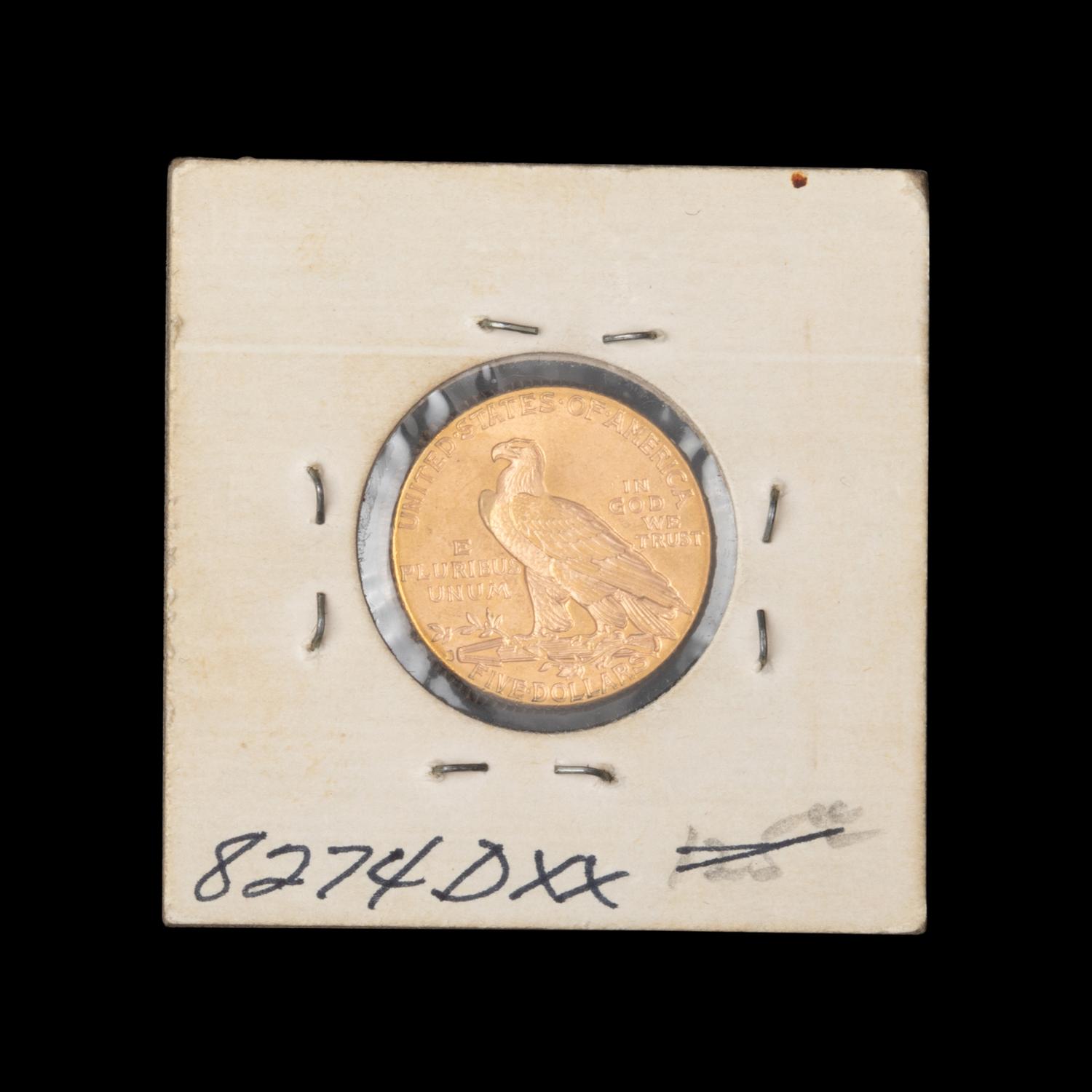 A 1916-S Indian Head $5 Gold Coin