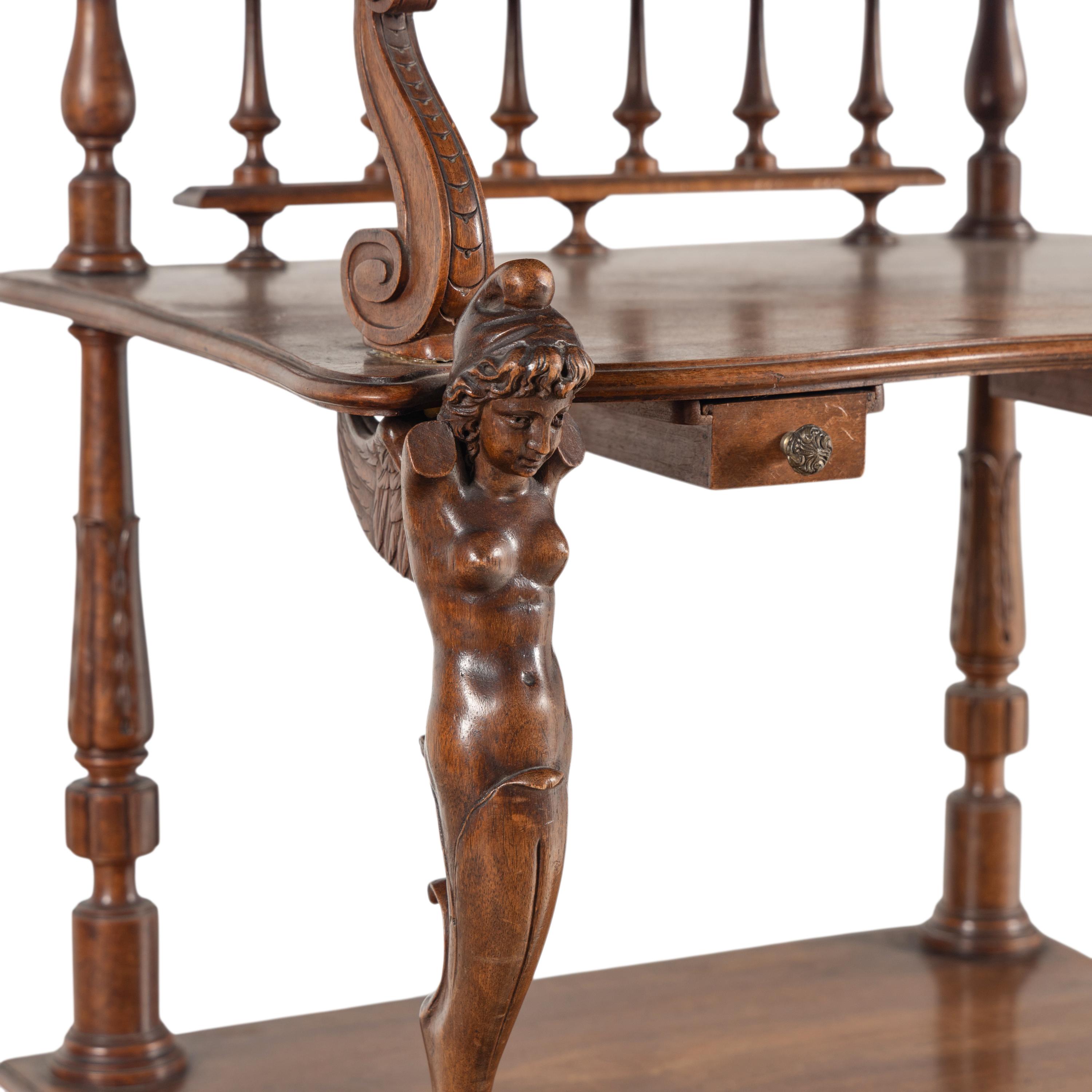 An Italian Walnut Music Stand