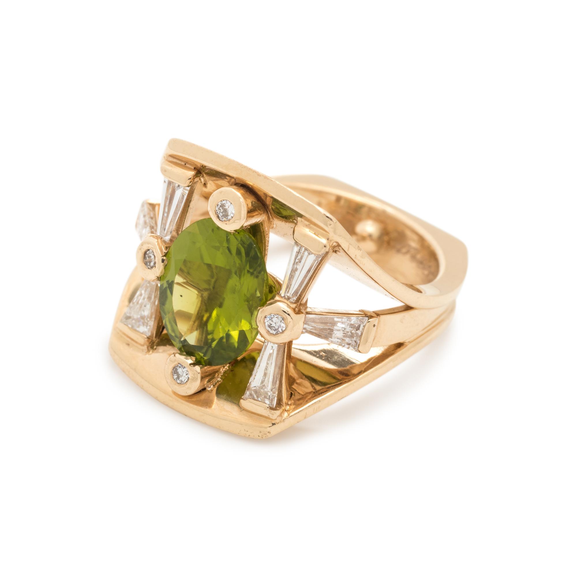 PERIDOT AND DIAMOND RING