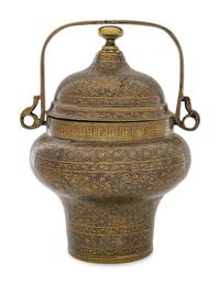 A Persian Safavid Cast Brass Lidded Bucket